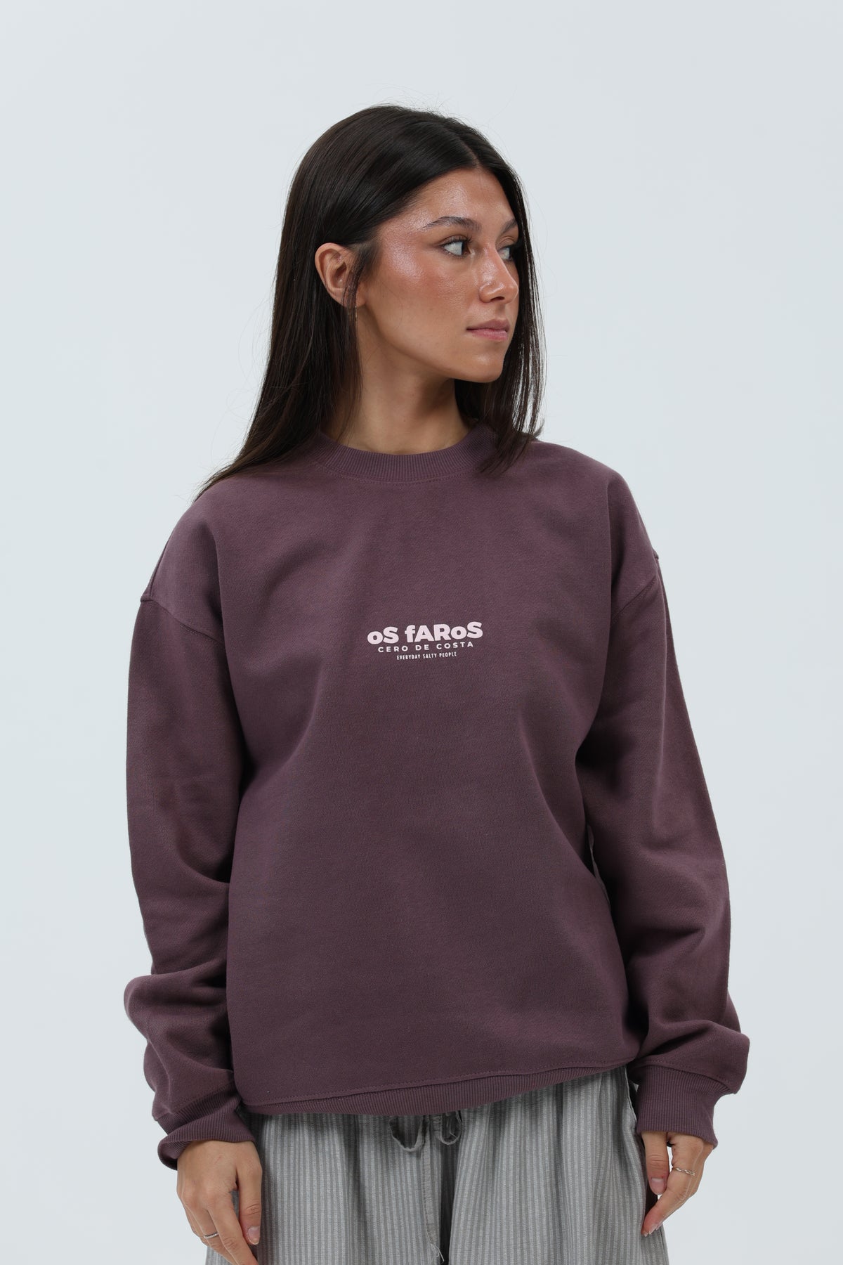 SUDADERA BERENJENA/ROSA "OS FAROS"