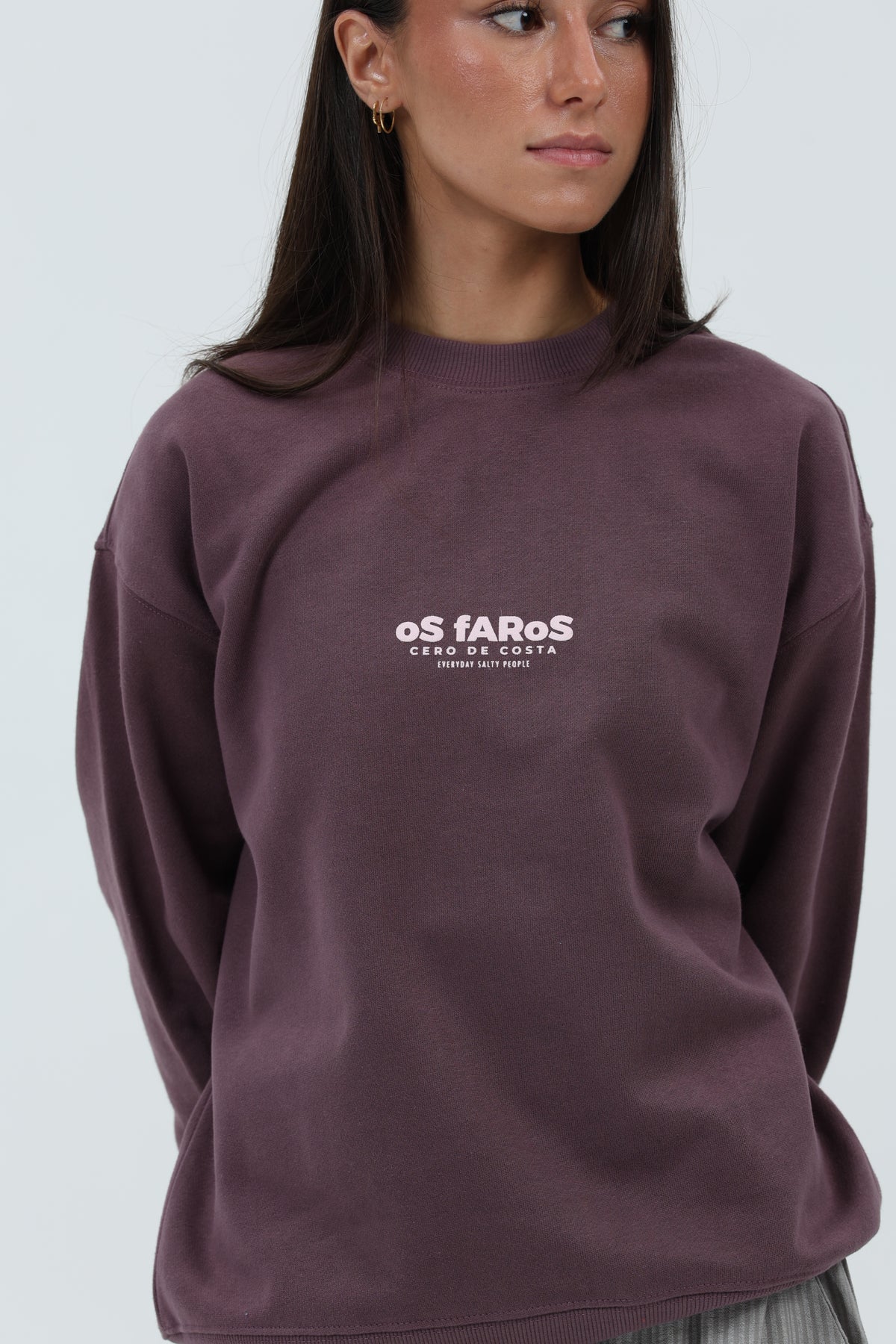 SUDADERA BERENJENA/ROSA "OS FAROS"