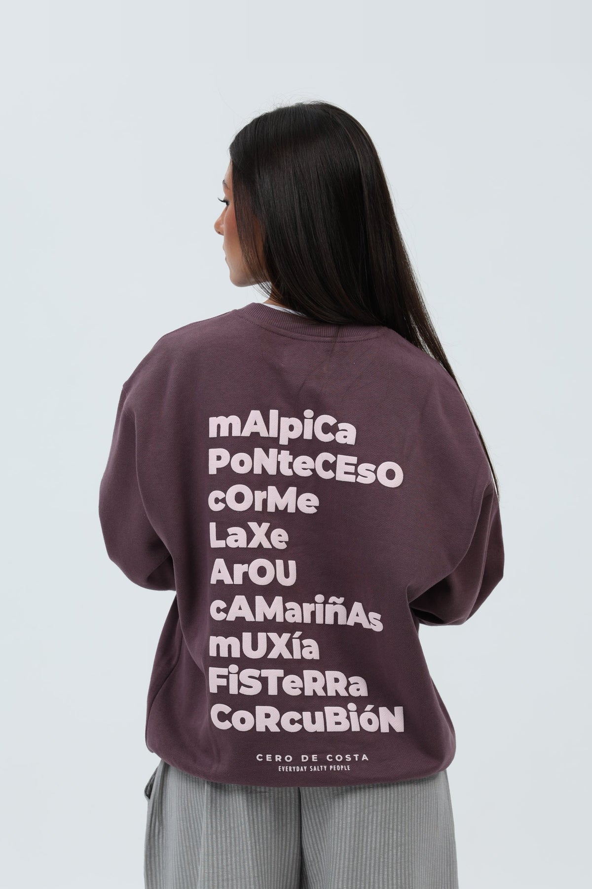 SUDADERA BERENJENA/ROSA "OS FAROS"
