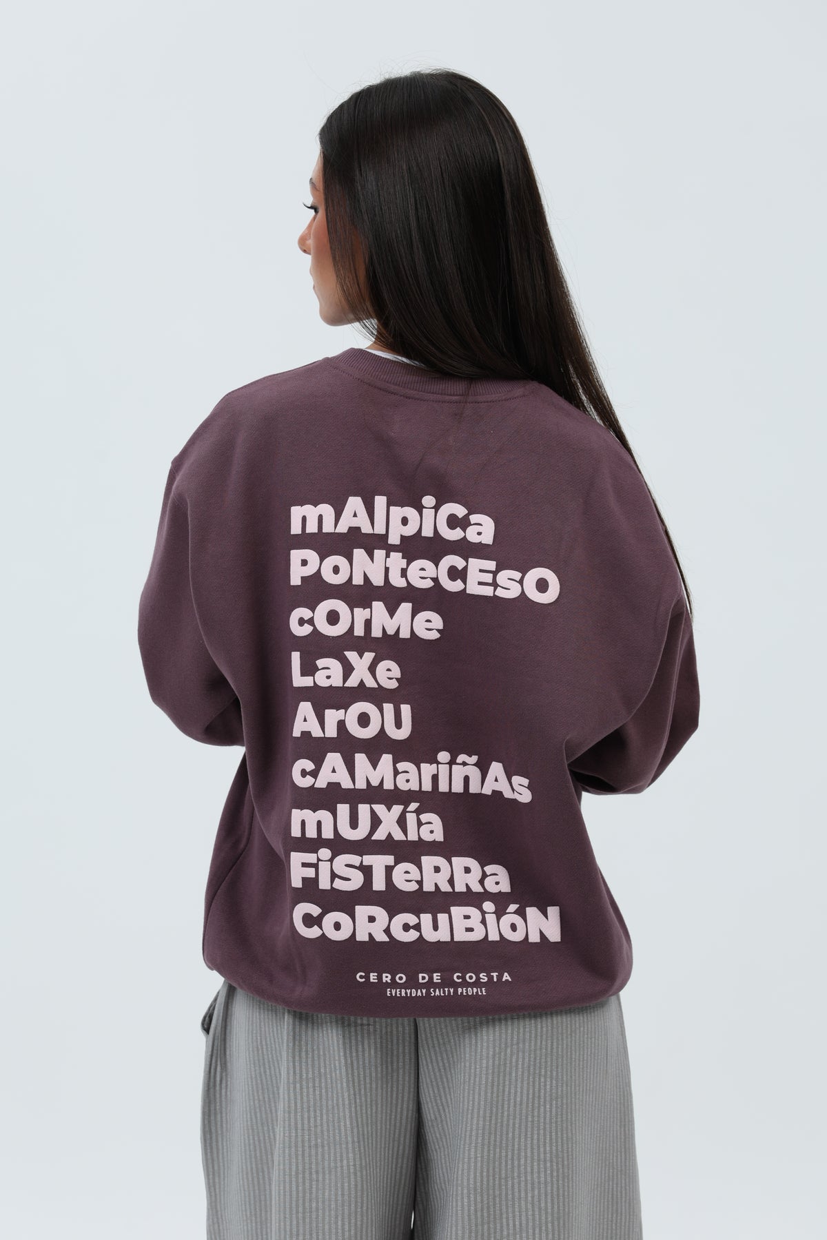 SUDADERA BERENJENA/ROSA "OS FAROS"
