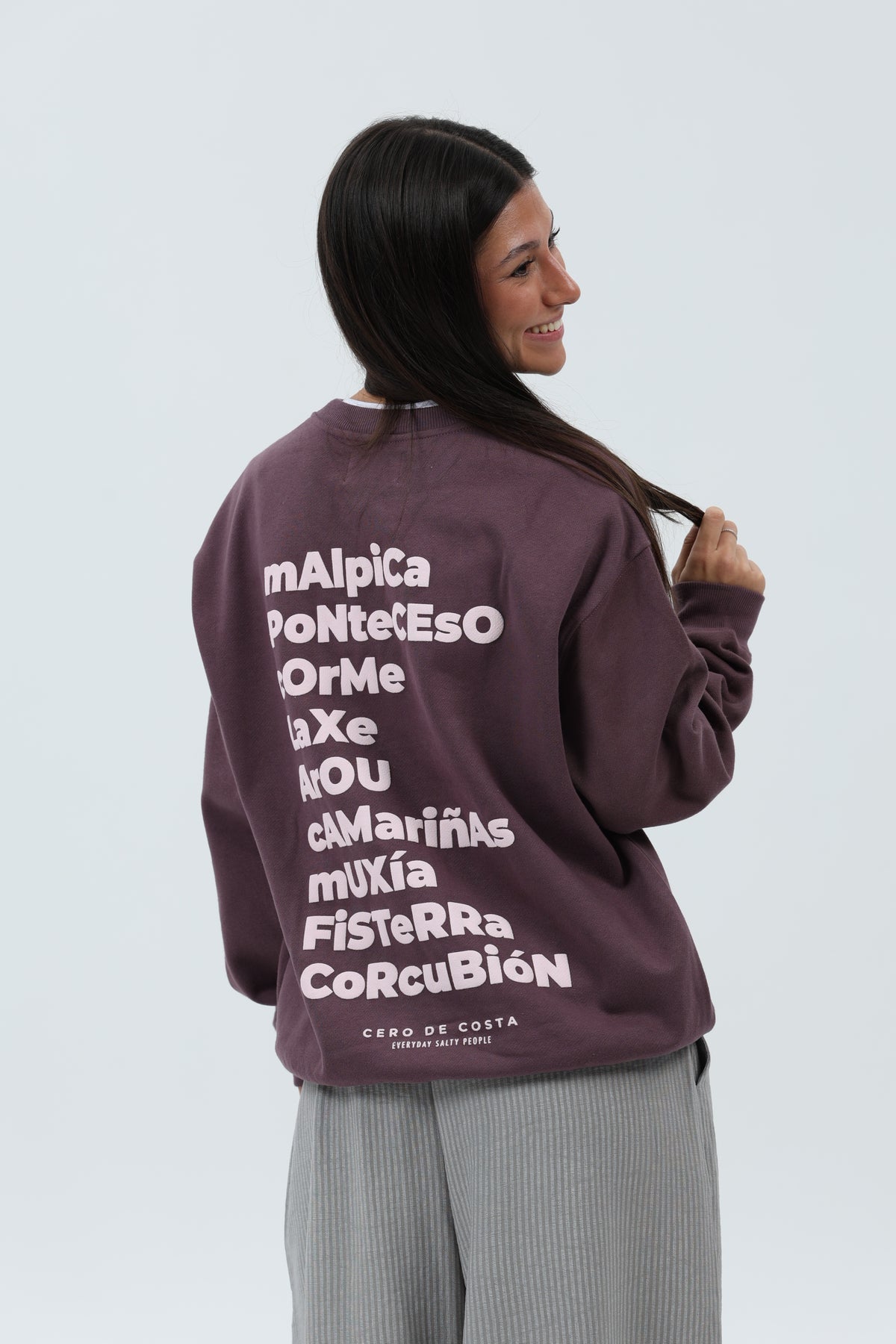SUDADERA BERENJENA/ROSA "OS FAROS"