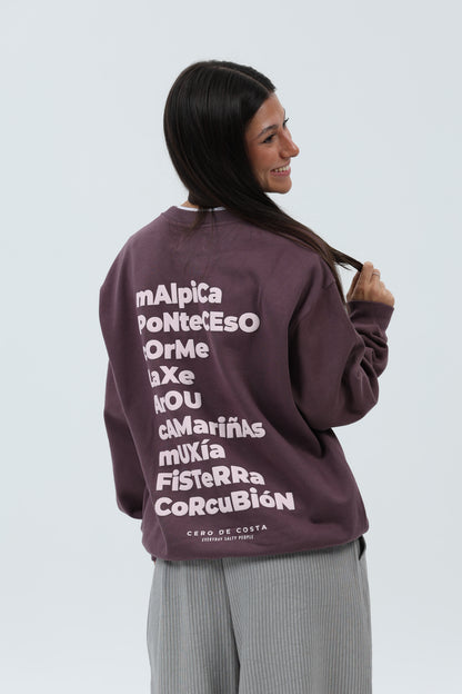 SUDADERA BERENJENA/ROSA "OS FAROS"