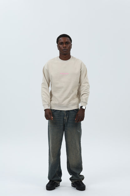 SWEATSHIRT CREME/ROSA "PONTEVEDRA"
