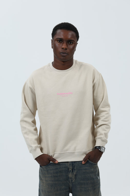 SUDADERA CREMA/ROSA "PONTEVEDRA"
