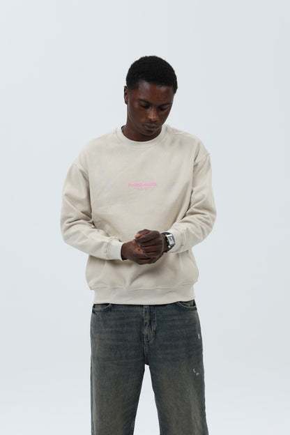 SWEATSHIRT CREME/ROSA "PONTEVEDRA"