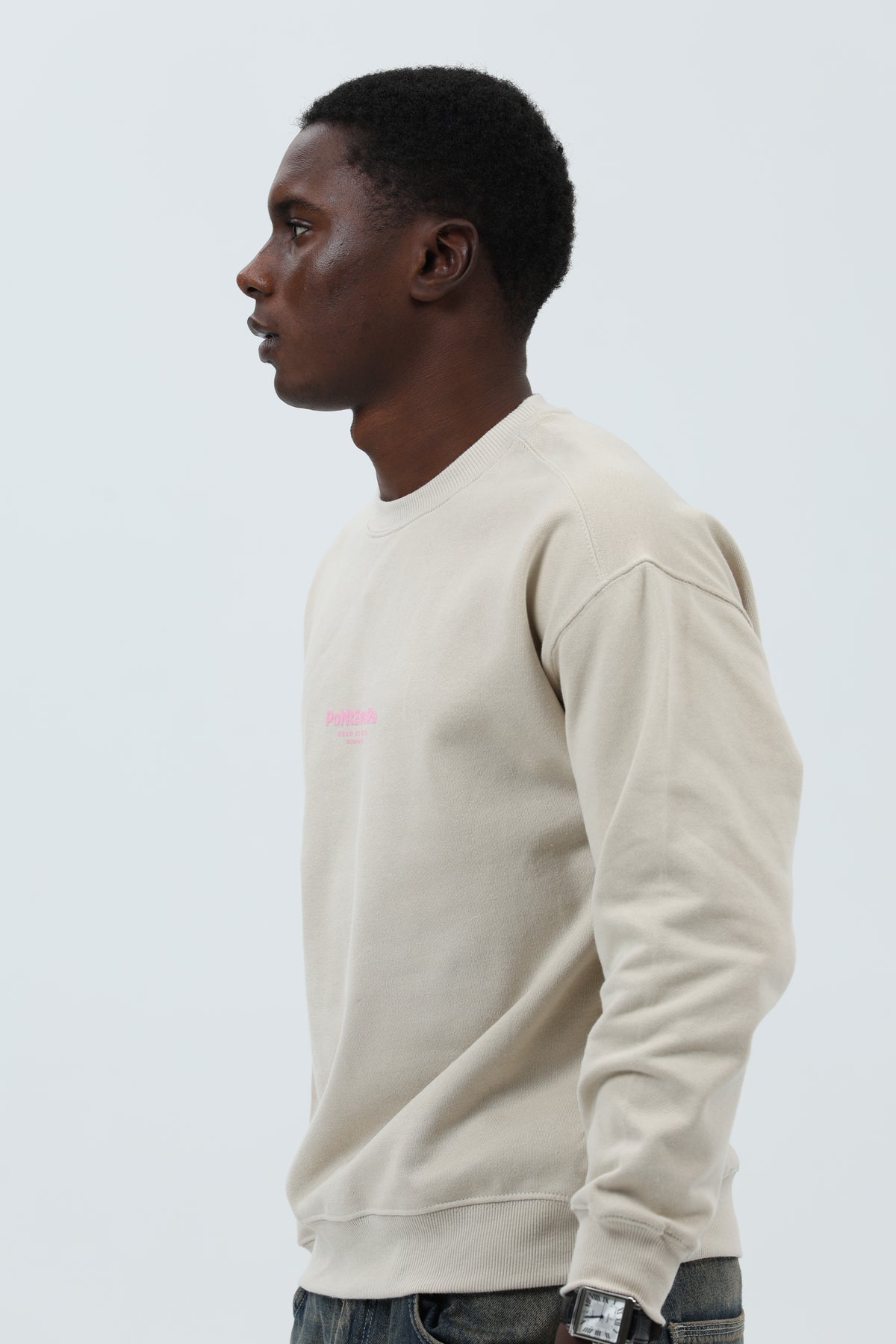SWEATSHIRT CREME/ROSA "PONTEVEDRA"