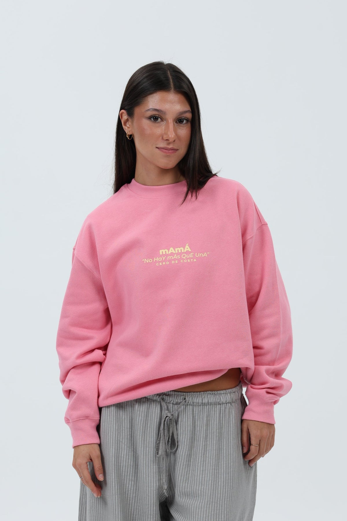 SUDADERA FUCSIA/CREMA "MAMÁ"