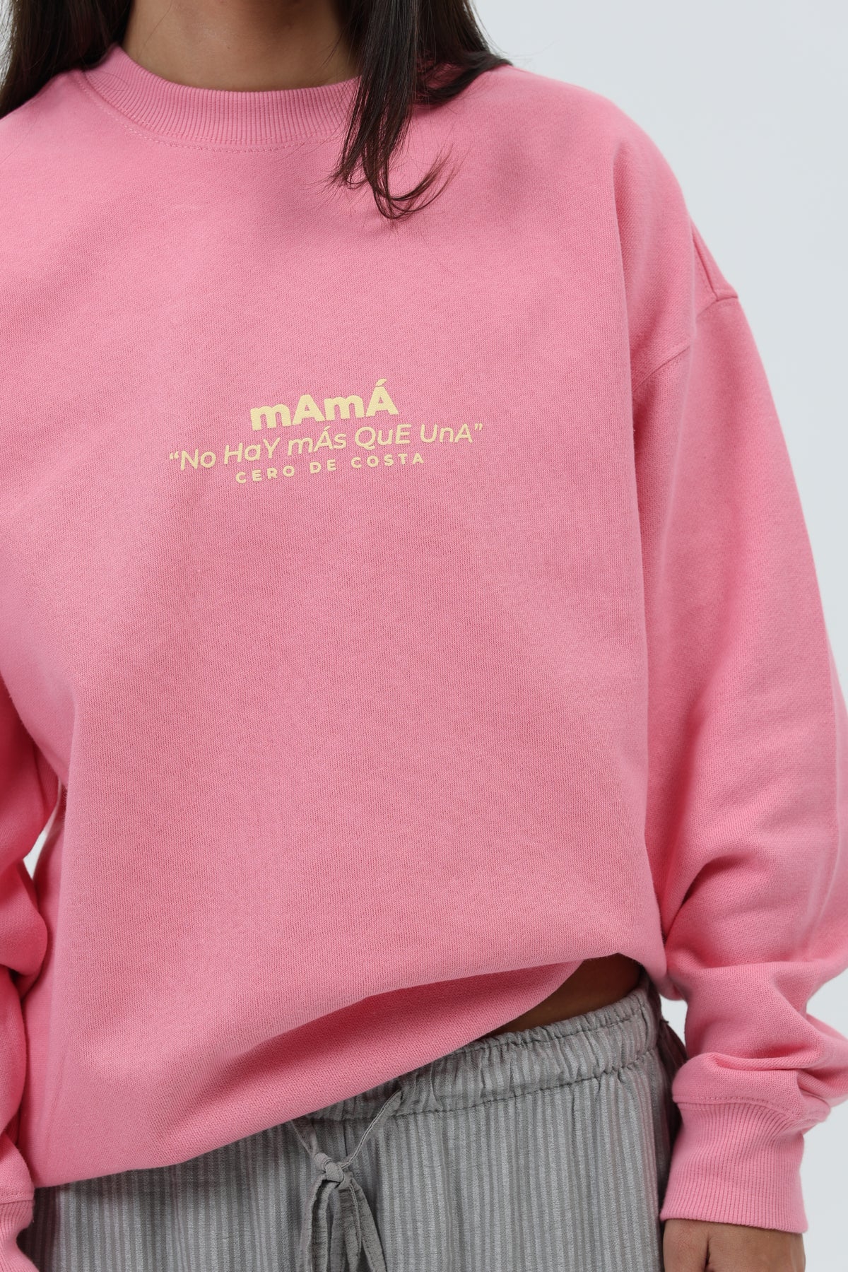 SUDADERA FUCSIA/CREMA "MAMÁ"