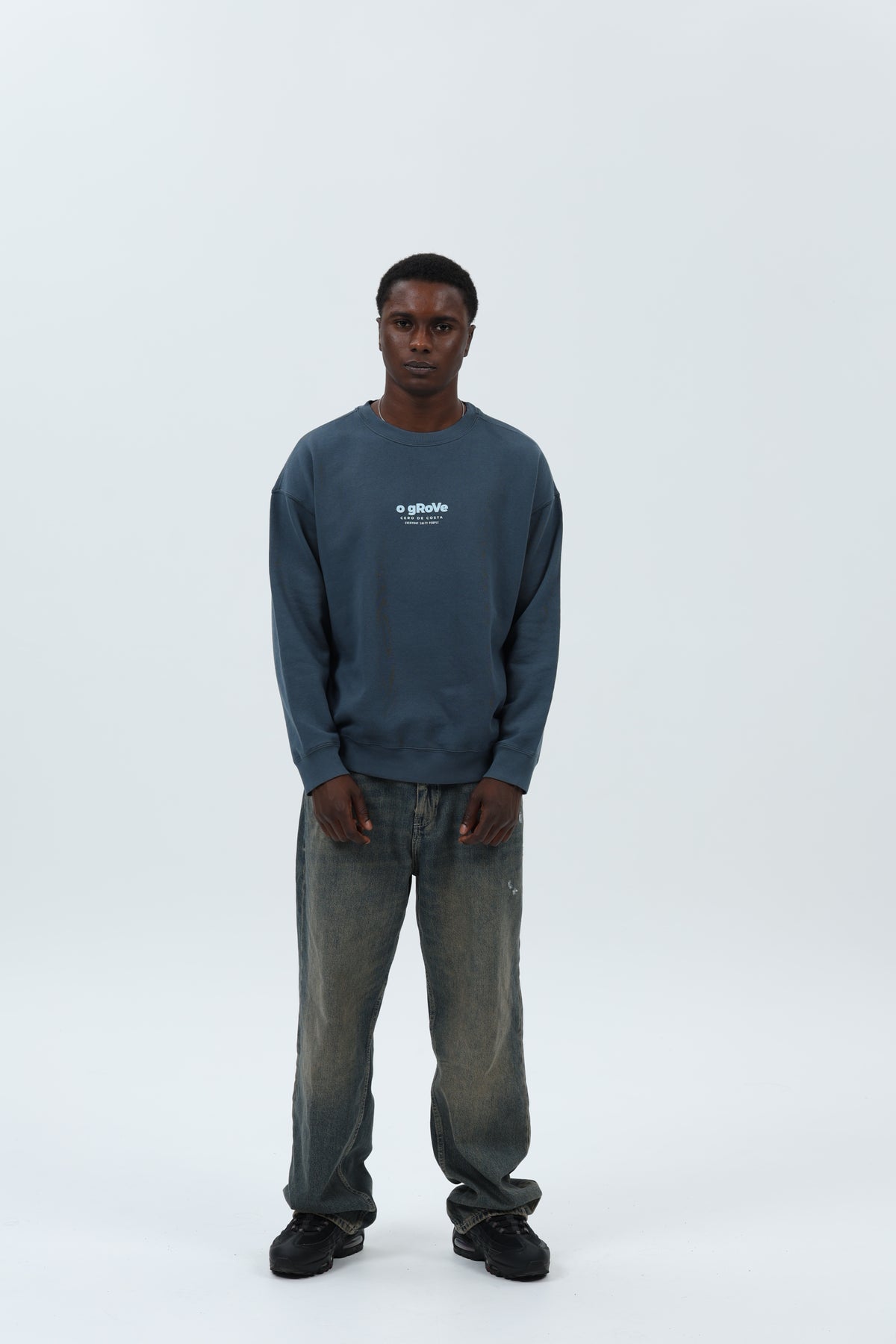 SWEATSHIRT ANTRACITE/CELESTE "O GROVE"