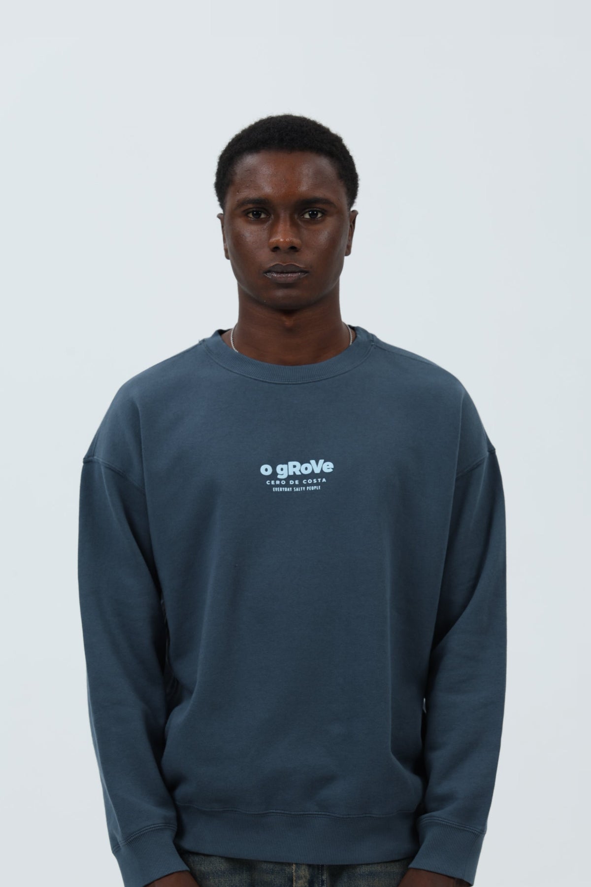 SUDADERA ANTRACITA/CELESTE "O GROVE"