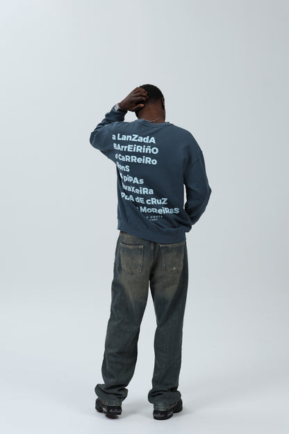 SWEATSHIRT ANTRACITE/CELESTE "O GROVE"
