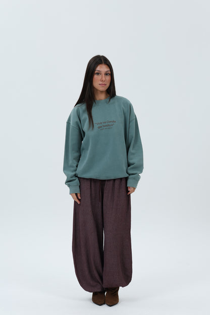SUDADERA VERDE/MARRÓN "VIVIR NA CORUÑA"