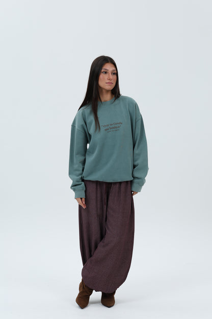 SUDADERA VERDE/MARRÓN "VIVIR NA CORUÑA"