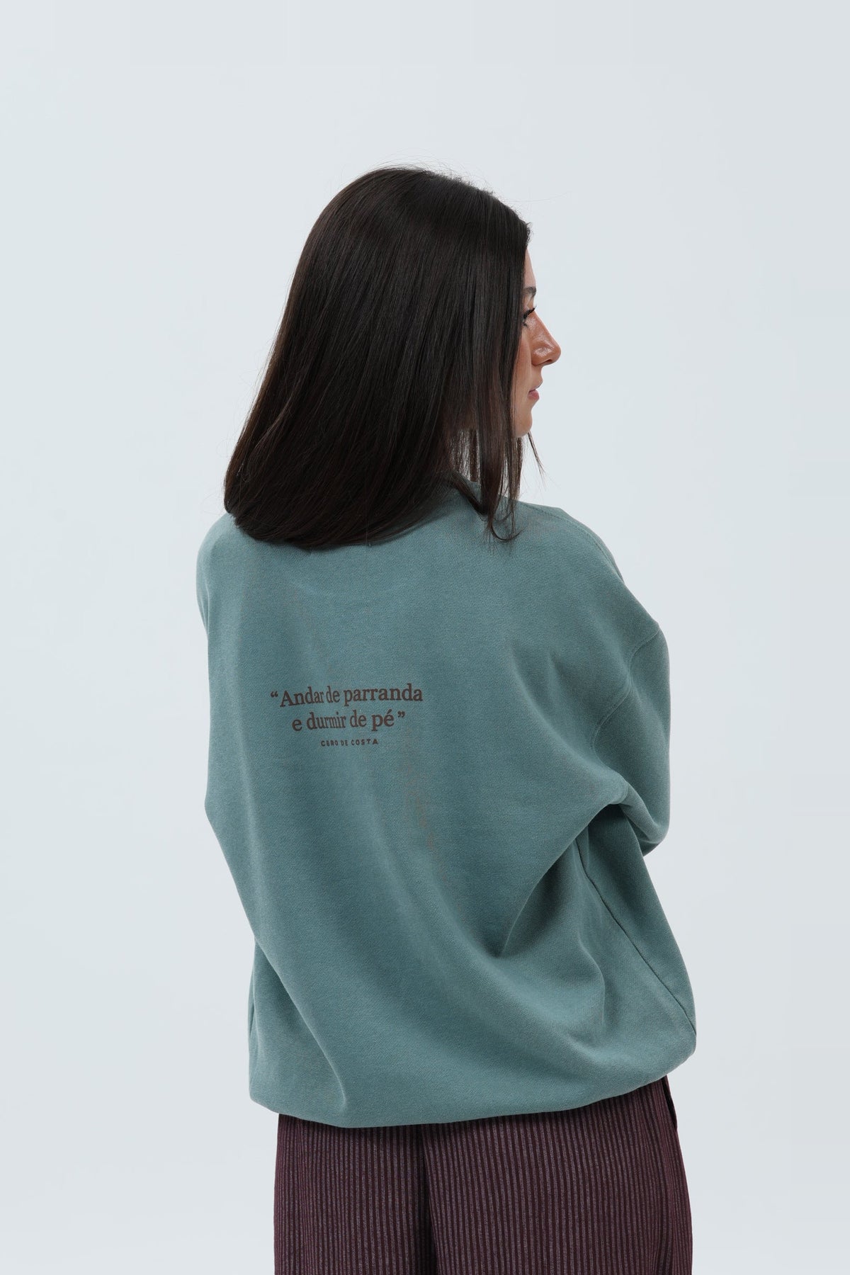 SUDADERA VERDE/MARRÓN "VIVIR NA CORUÑA"