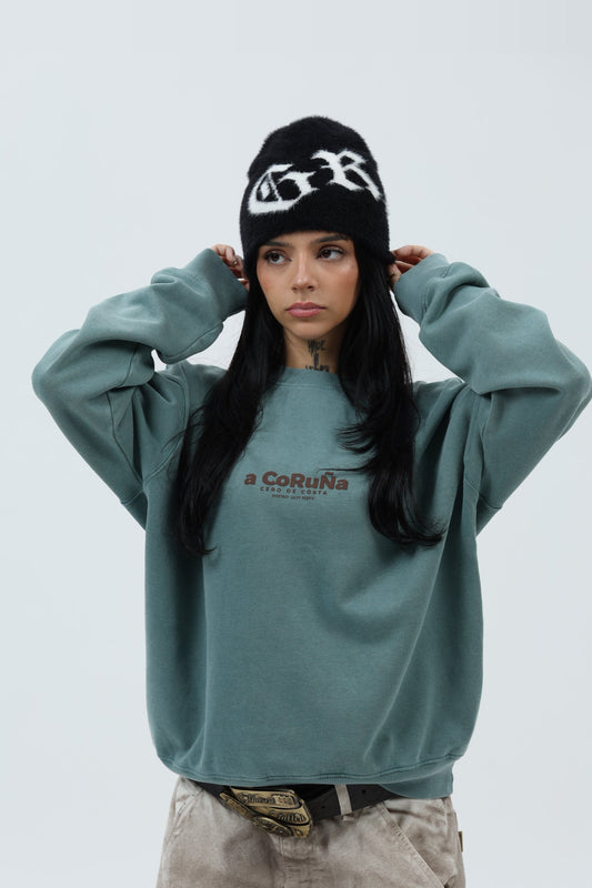 SUDADERA VERDE/MARRÓN "A CORUÑA"