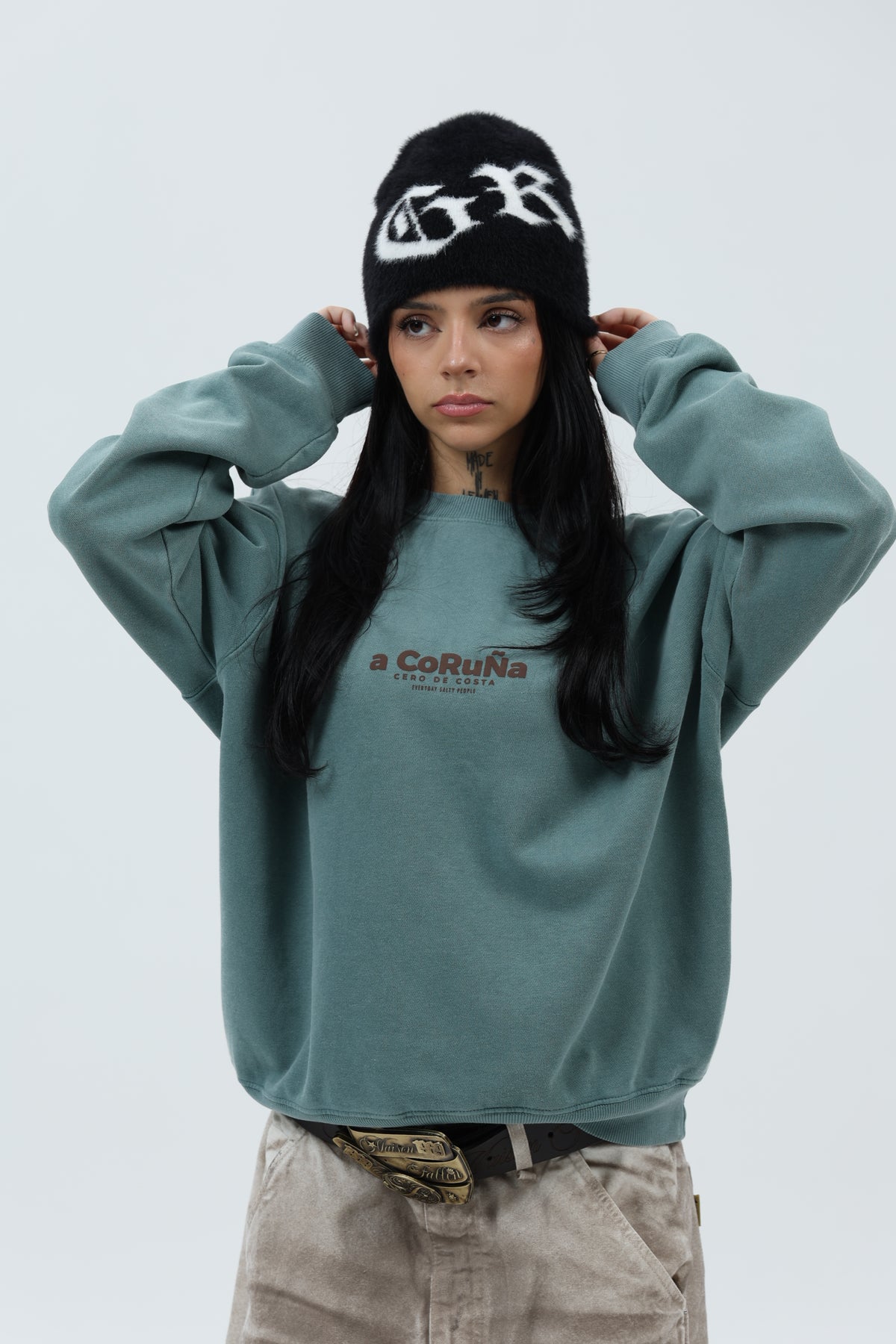 SUDADERA VERDE/MARRÓN "A CORUÑA"