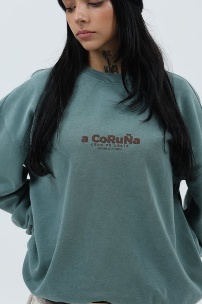 SUDADERA VERDE/MARRÓN "A CORUÑA"