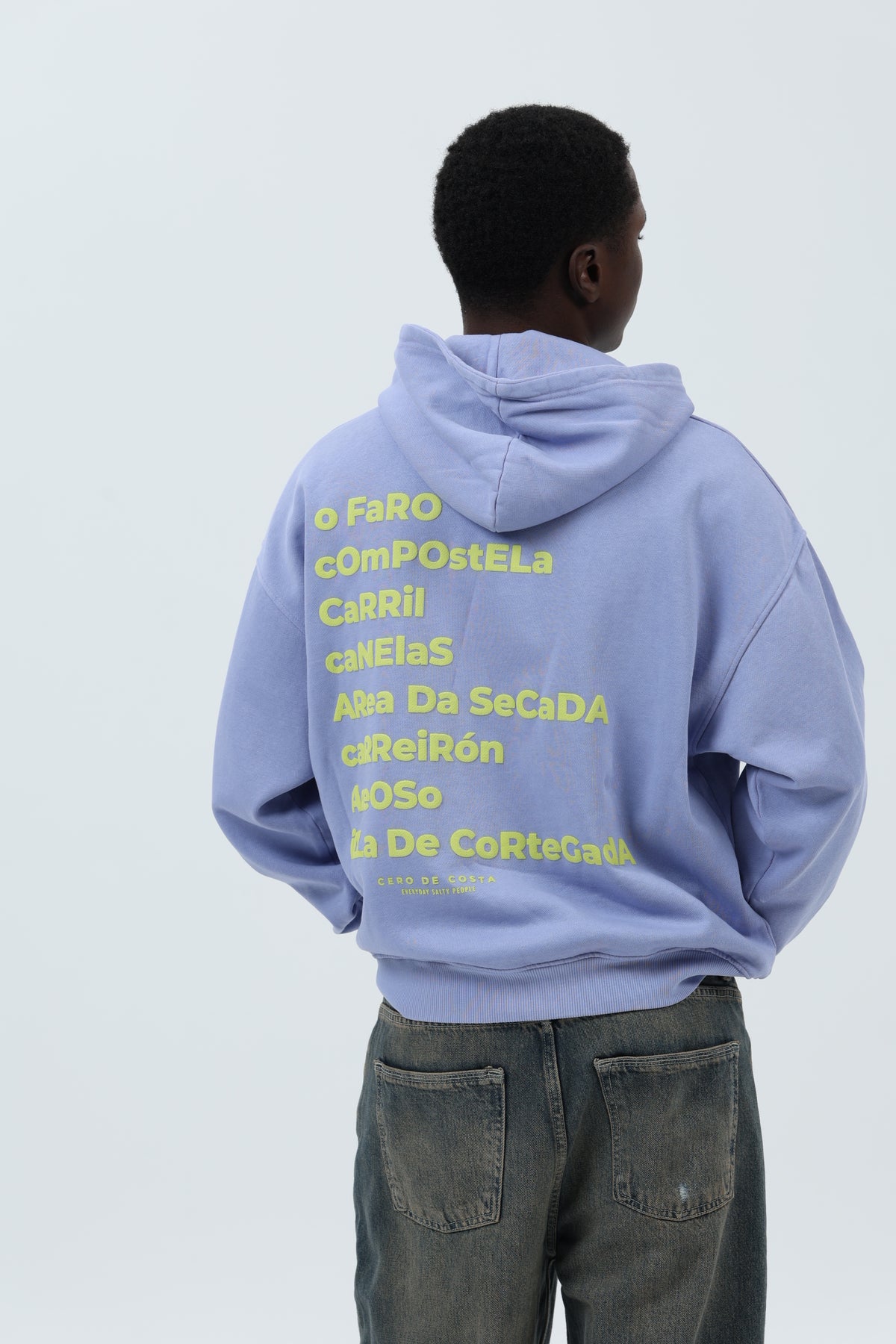 SUDADERA LILA-TIZA/VERDE "VILAGARCÍA" CON CAPUCHA