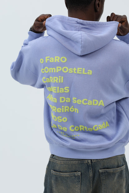 SUDADERA LILA-TIZA/VERDE "VILAGARCÍA" CON CAPUCHA