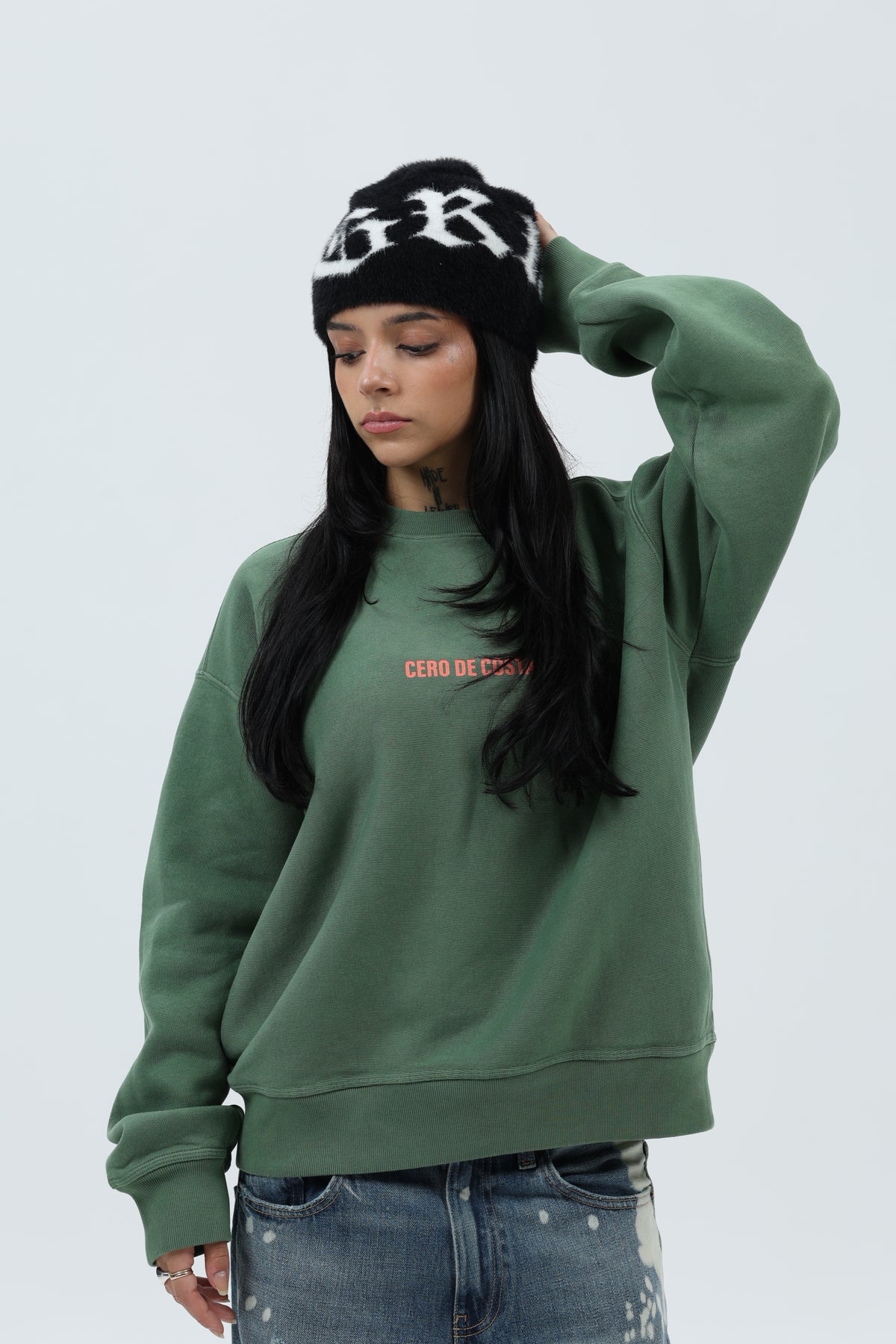 SUDADERA VERDE-LAVADO/CORAL "VIGO" – foto 5