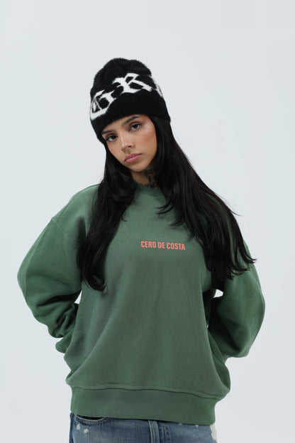 SUDADERA VERDE-LAVADO/CORAL "VIGO" – foto 3