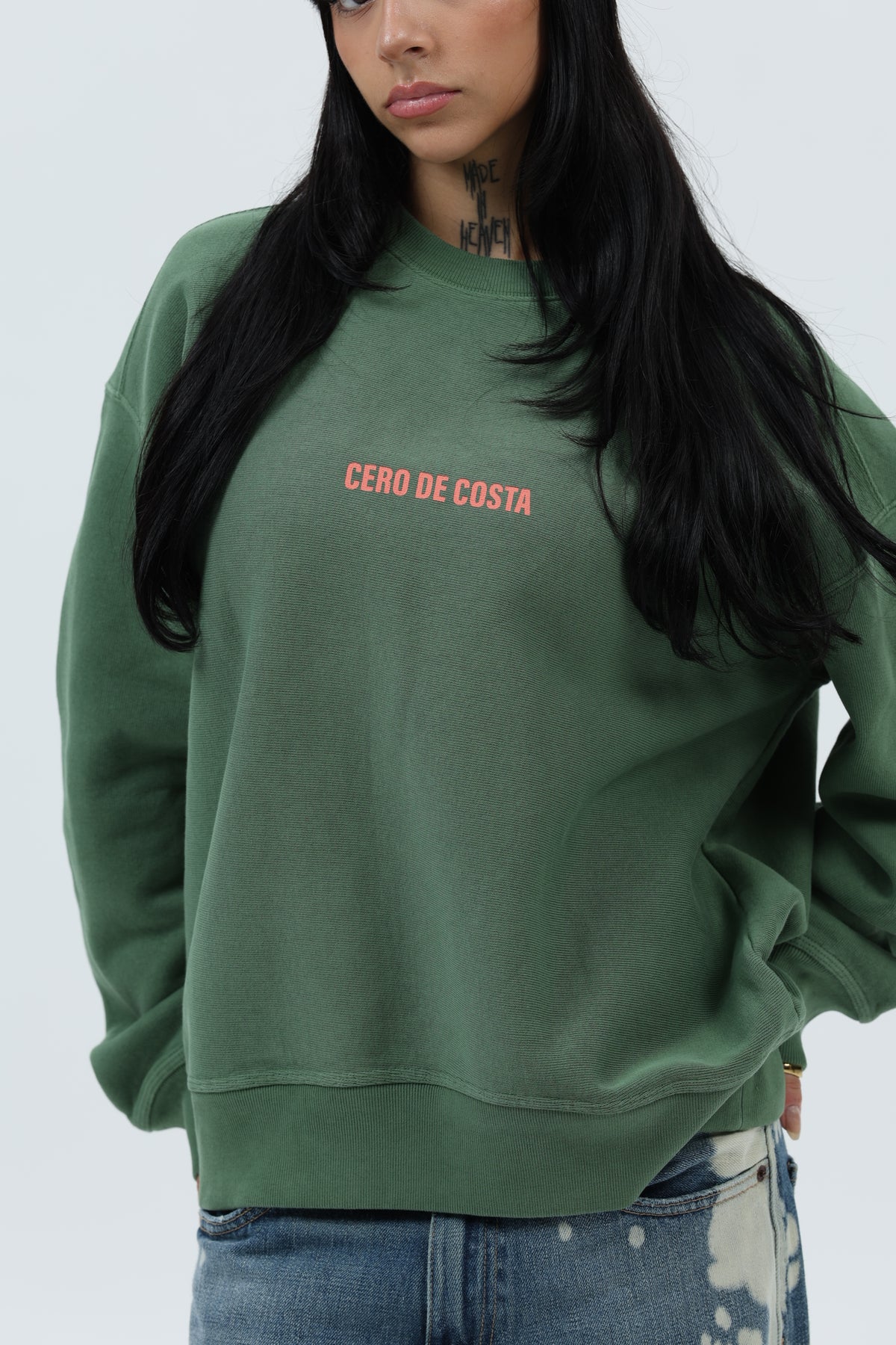 SUDADERA VERDE-LAVADO/CORAL "VIGO" – foto 4