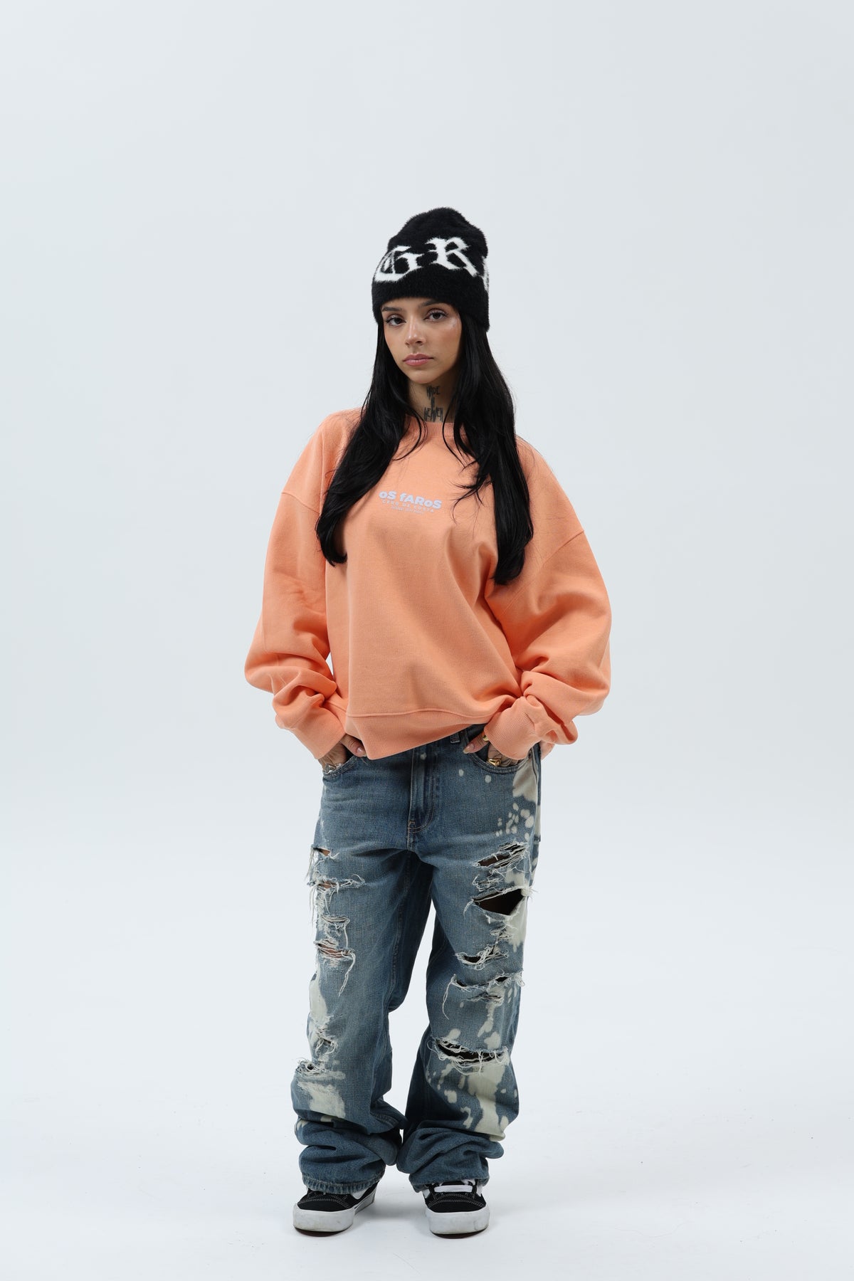 SUDADERA CORAL/CREMA "OS FAROS" CORTA – foto 1