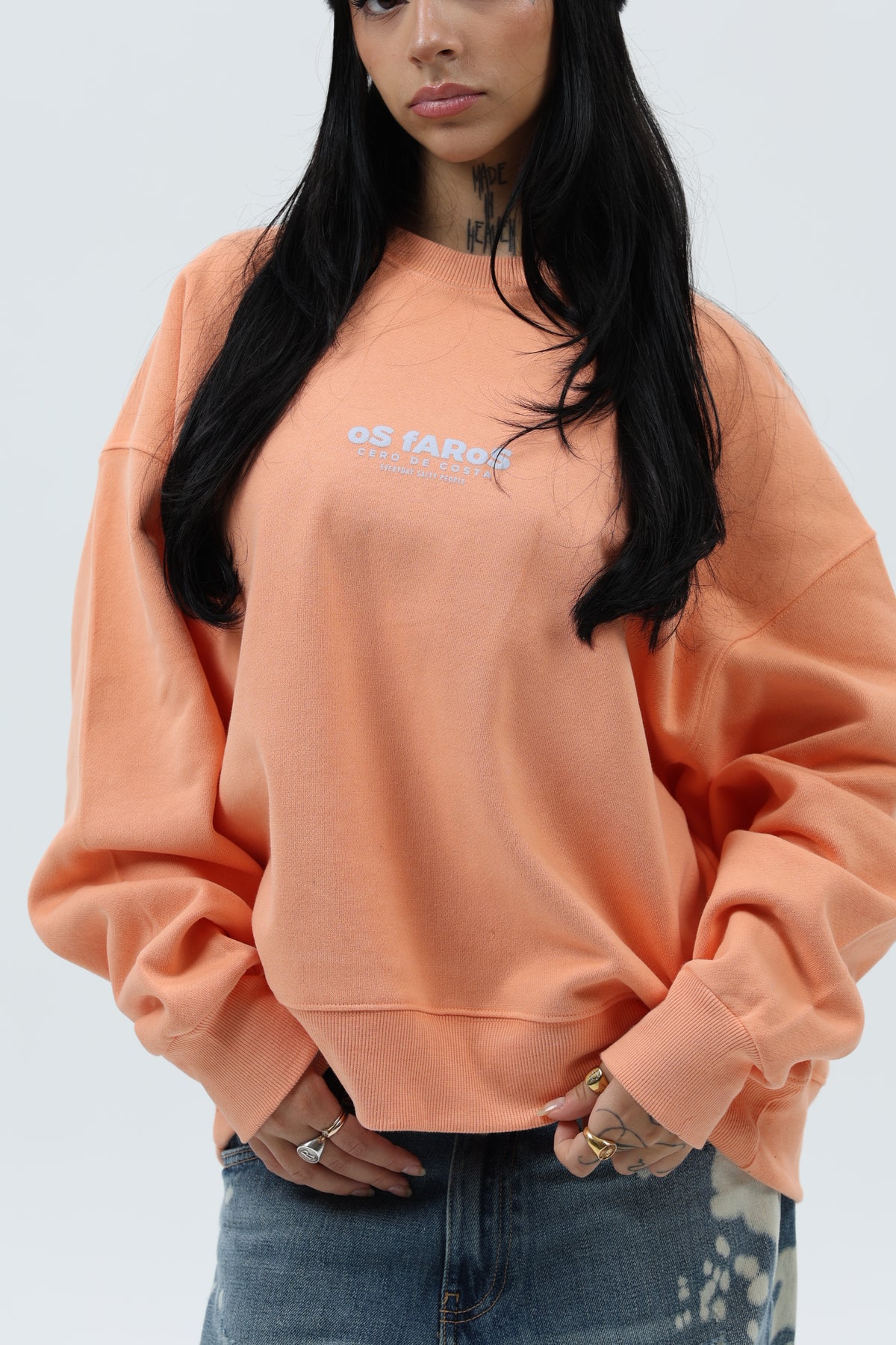 SUDADERA CORAL/CREMA "OS FAROS" CORTA – foto 4