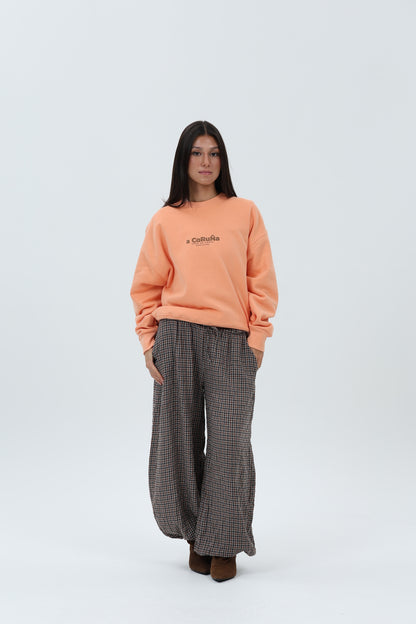 SUDADERA CORAL/MARRÓN "A CORUÑA" CORTA – foto 1