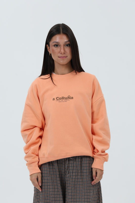 SUDADERA CORAL/MARRÓN "A CORUÑA" CORTA – foto 3