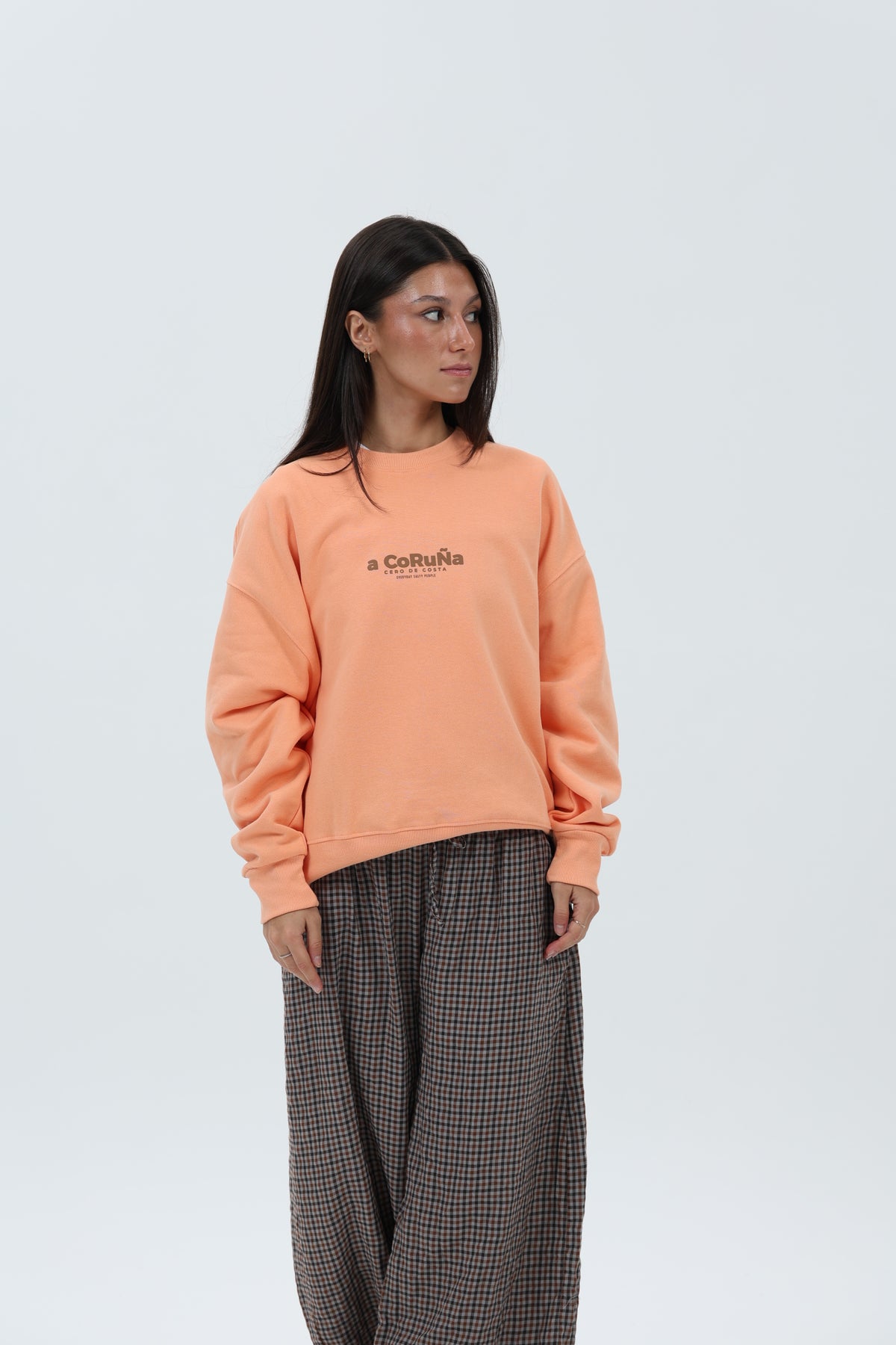 SUDADERA CORAL/MARRÓN "A CORUÑA" CORTA – foto 5