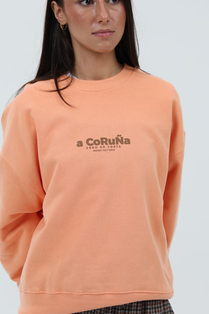 SUDADERA CORAL/MARRÓN "A CORUÑA" CORTA – foto 4
