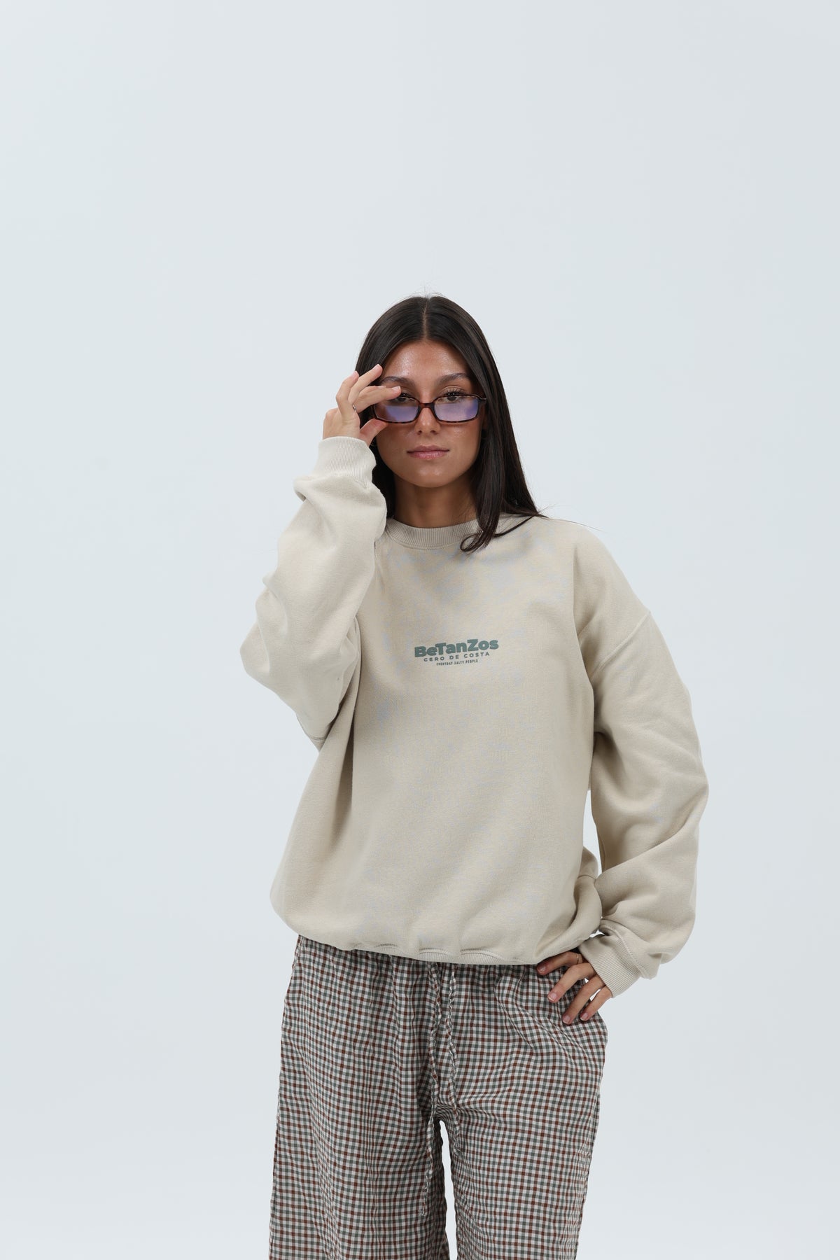 SUDADERA CREMA/VERDE "BETANZOS" – foto 3