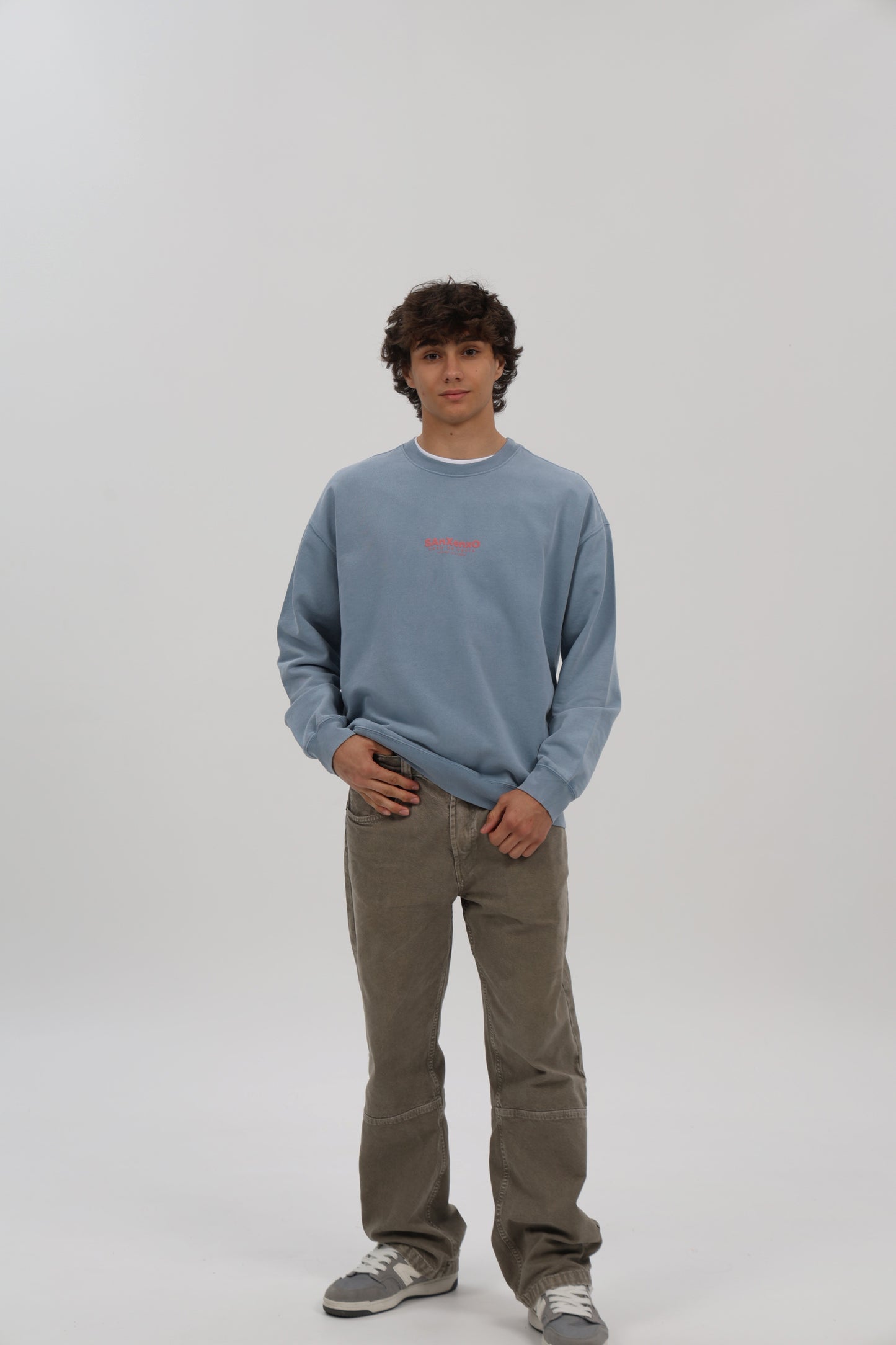 SUDADERA AZUL-LAVADO/ROSA "SANXENXO"