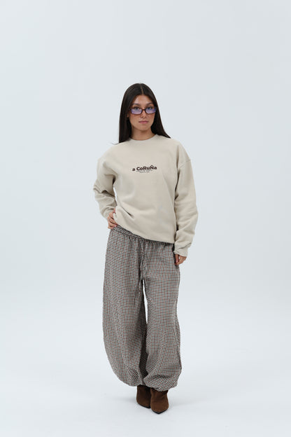 SUDADERA CREMA/MARRÓN "A CORUÑA" – foto 1