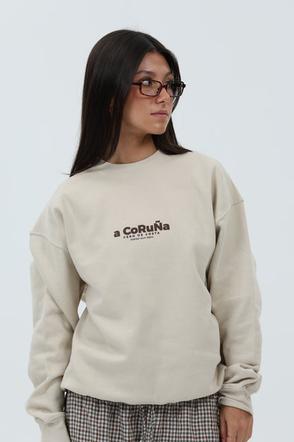 SUDADERA CREMA/MARRÓN "A CORUÑA" – foto 4