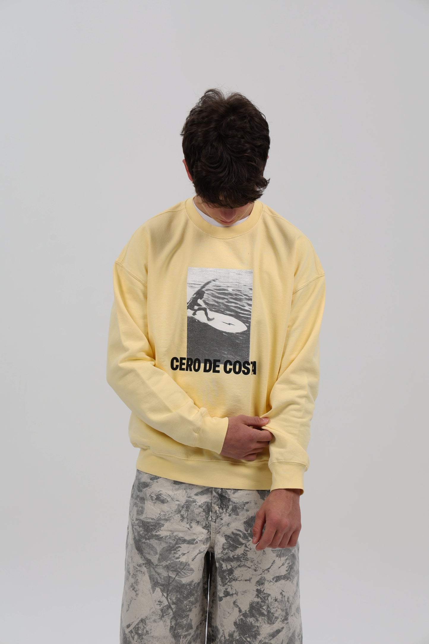 SUDADERA MANTEQUILLA/ANTRACITA "FOTO SURFER"