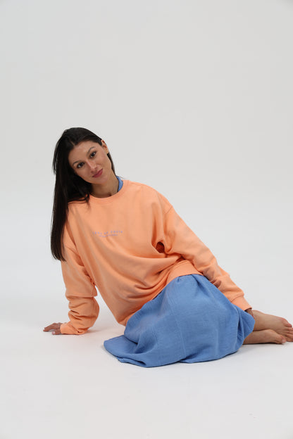 SUDADERA MELOCOTÓN/LILA "PLAYAS SURF"