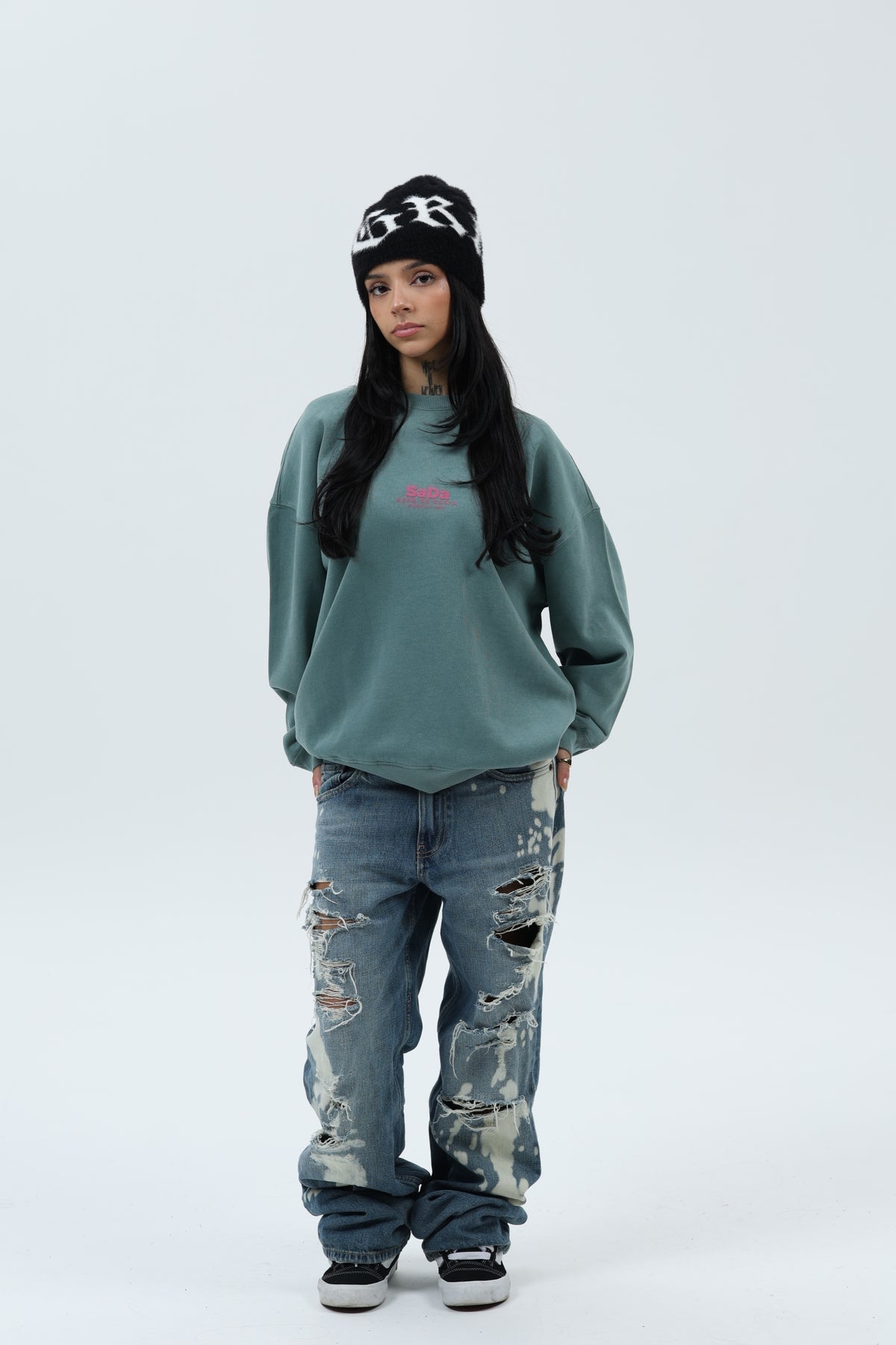 SUDADERA VERDE/ROSA "SADA" – foto 1