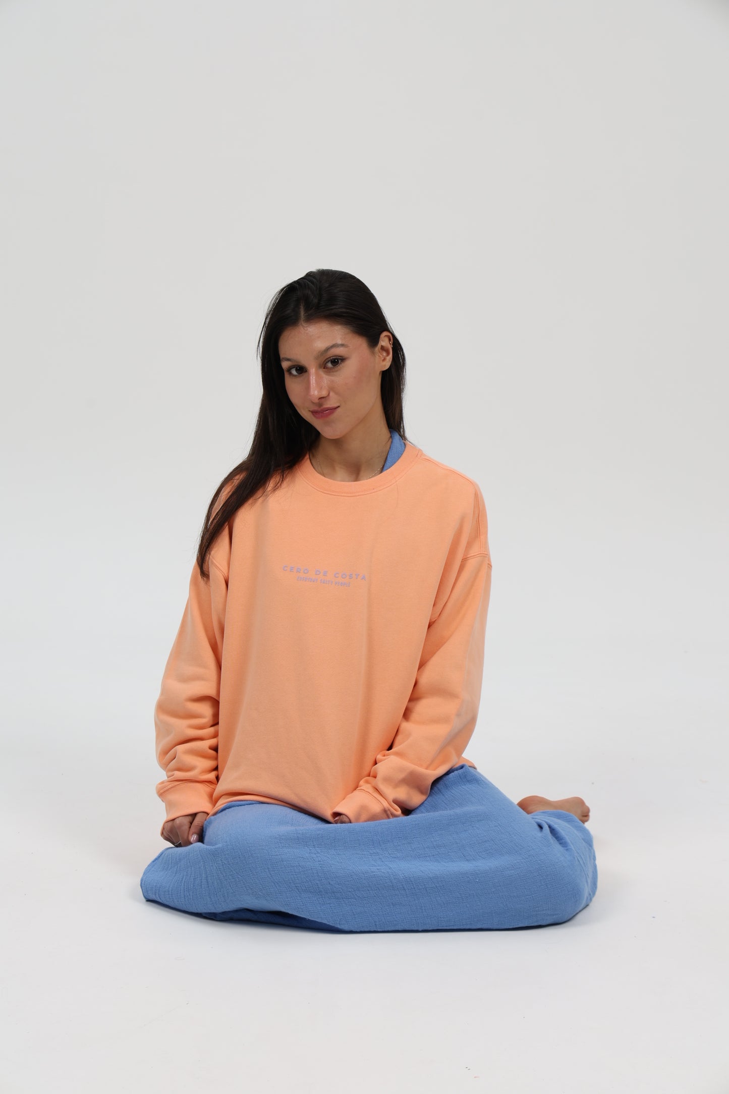 SUDADERA MELOCOTÓN/LILA "PLAYAS SURF"