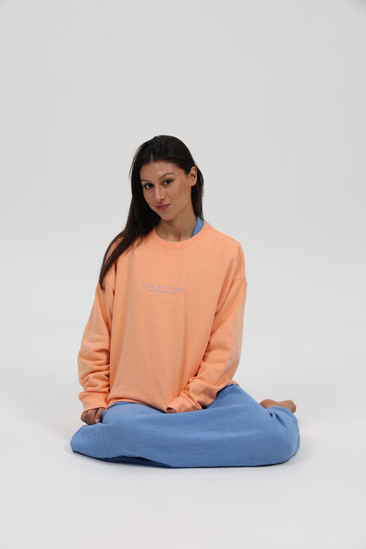 SUDADERA MELOCOTÓN/LILA "PLAYAS SURF"