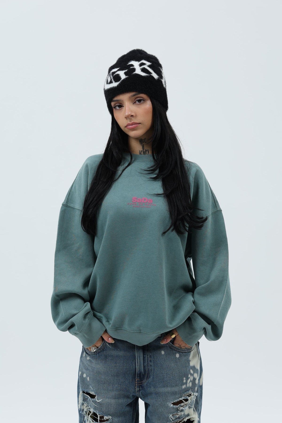 SUDADERA VERDE/ROSA "SADA" – foto 3
