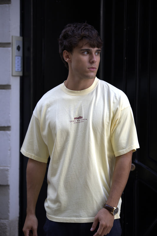 CAMISETA MANTEQUILLA/GRANATE "MERA"