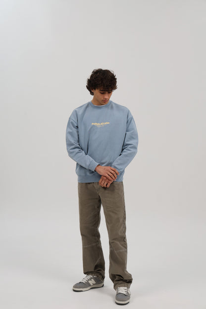 SUDADERA AZUL-LAVADO/BEIGE "PORTO DO SON"