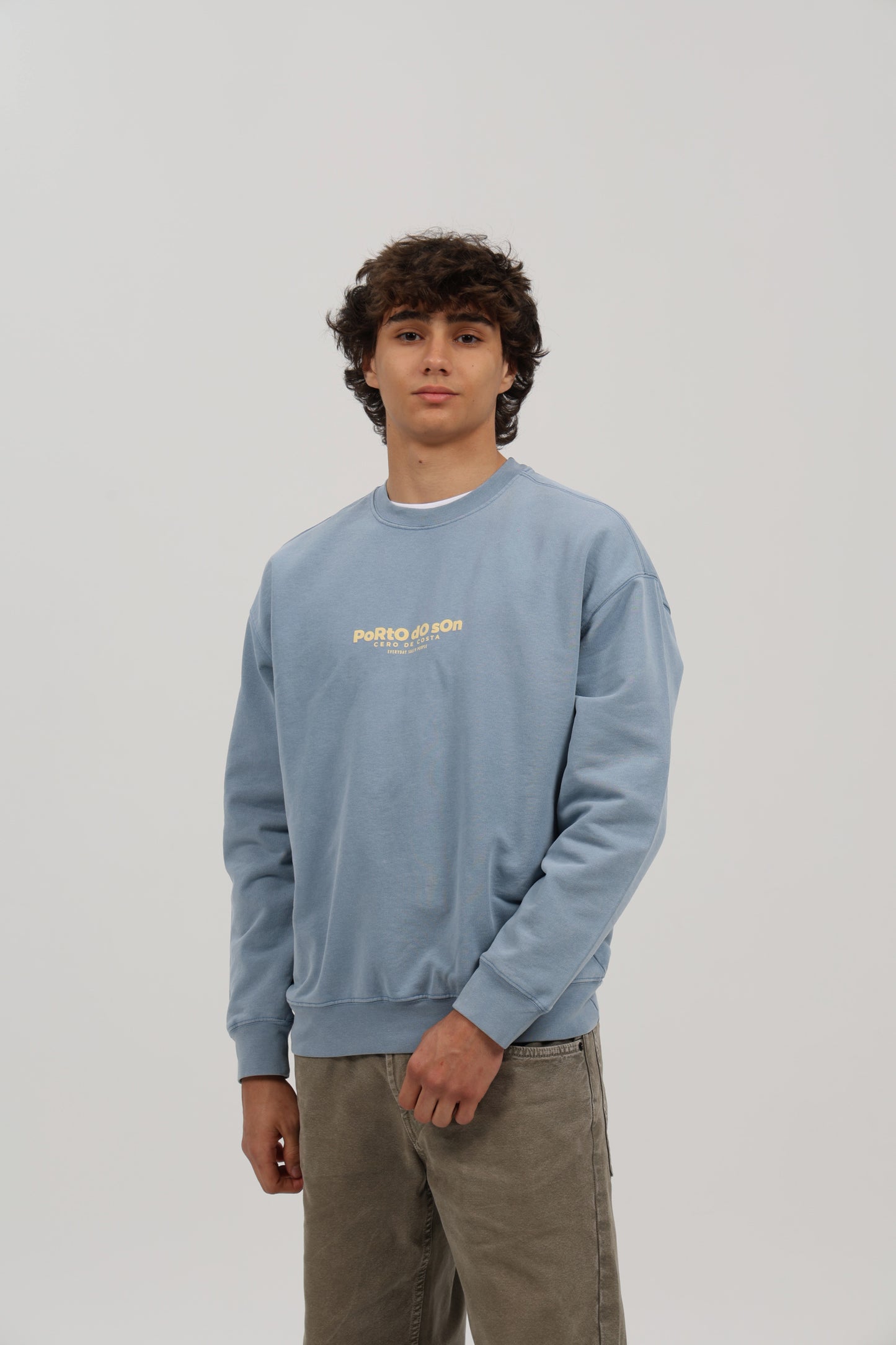 SUDADERA AZUL-LAVADO/BEIGE "PORTO DO SON"