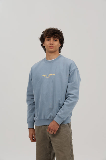 SUDADERA AZUL-LAVADO/BEIGE "PORTO DO SON"