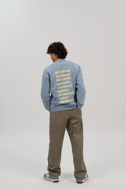 SUDADERA AZUL-LAVADO/BEIGE "PORTO DO SON"