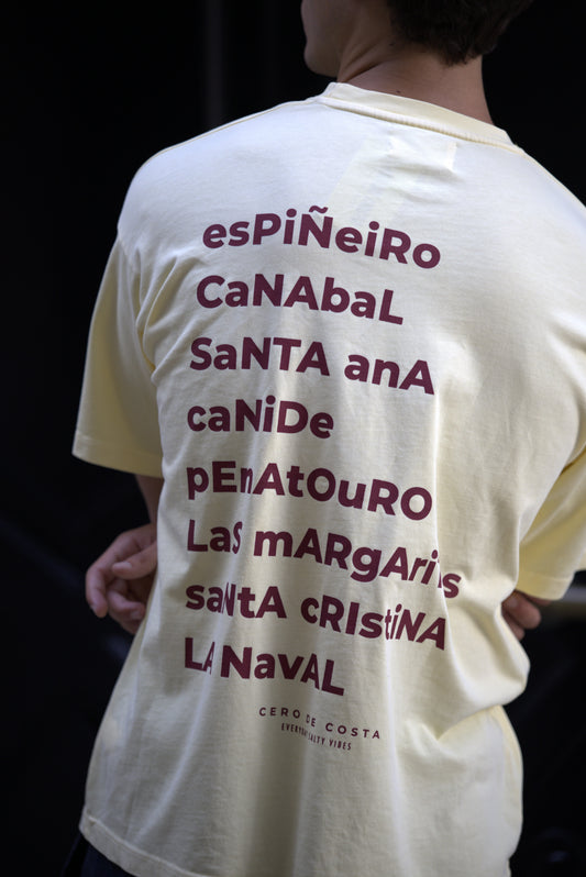 CAMISETA MANTEQUILLA/GRANATE "MERA"