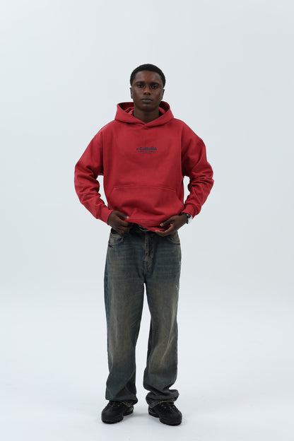 SUDADERA GRANATE/MARINO "A CORUÑA" CON CAPUCHA – foto 1