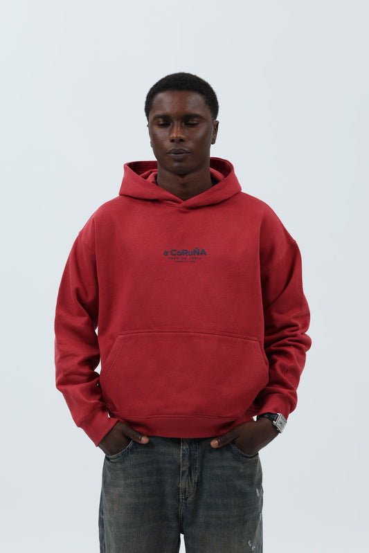 SUDADERA GRANATE/MARINO "A CORUÑA" CON CAPUCHA – foto 3